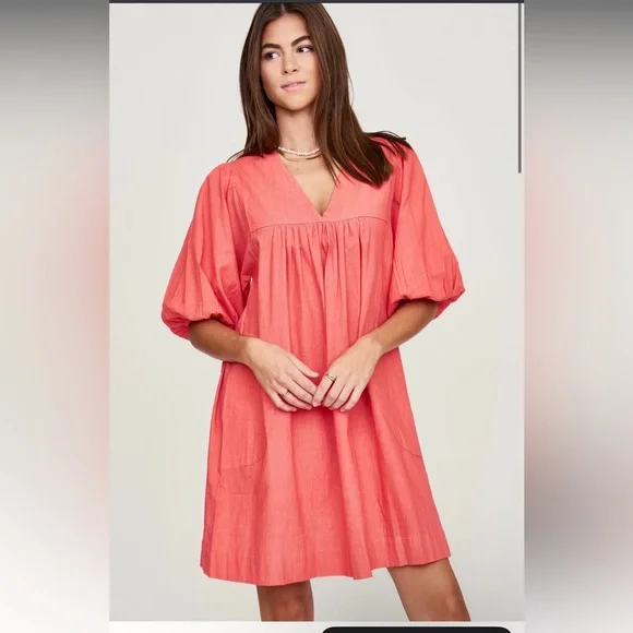 Mirth BELEM DRESS IN CORAL - Picture 2 of 4